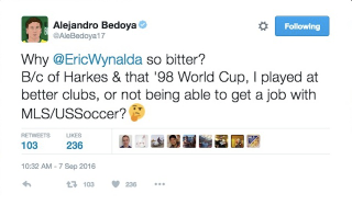 Illustration for article titled Alejandro Bedoya And Eric Wynalda Face Off In Extremely Raw Twitter Beef